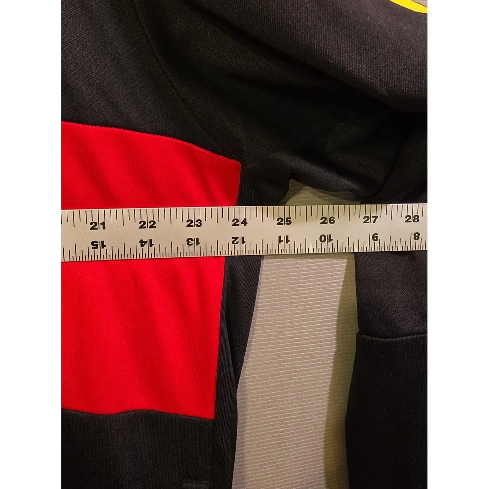 Adidas Primegreen Aeroready Track Jacket Mens 2XL Black Red Yellow Full Zip Y2K